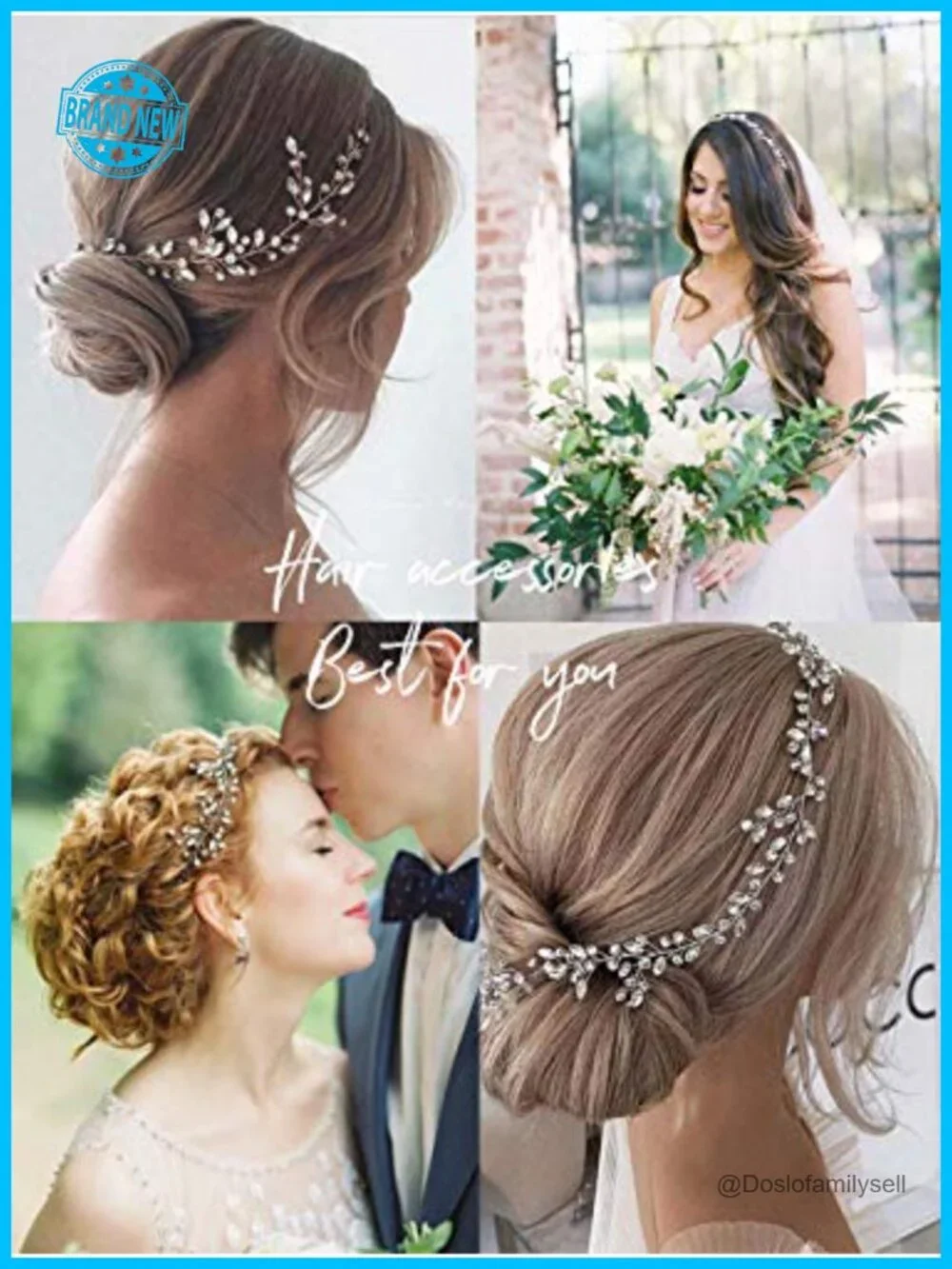 Rhinestone Crystal Hair Vine Wedding Bridal Headband Hair Piece